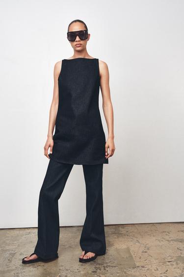 ROBE COURTE EN DENIM ZW COLLECTION - Bleu de Zara - Image 1