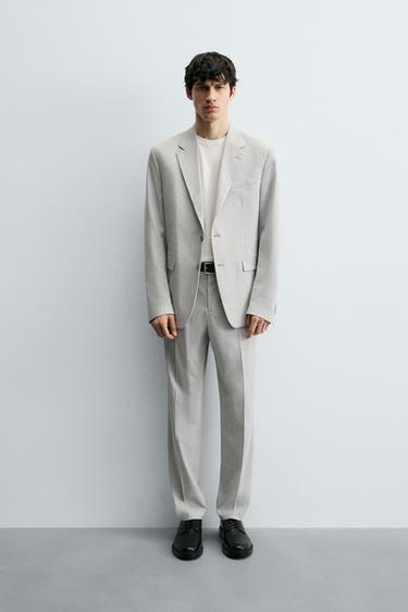 PANTALÓN TRAJE ESTRUCTURA - Gris claro de Zara - Imagen 0