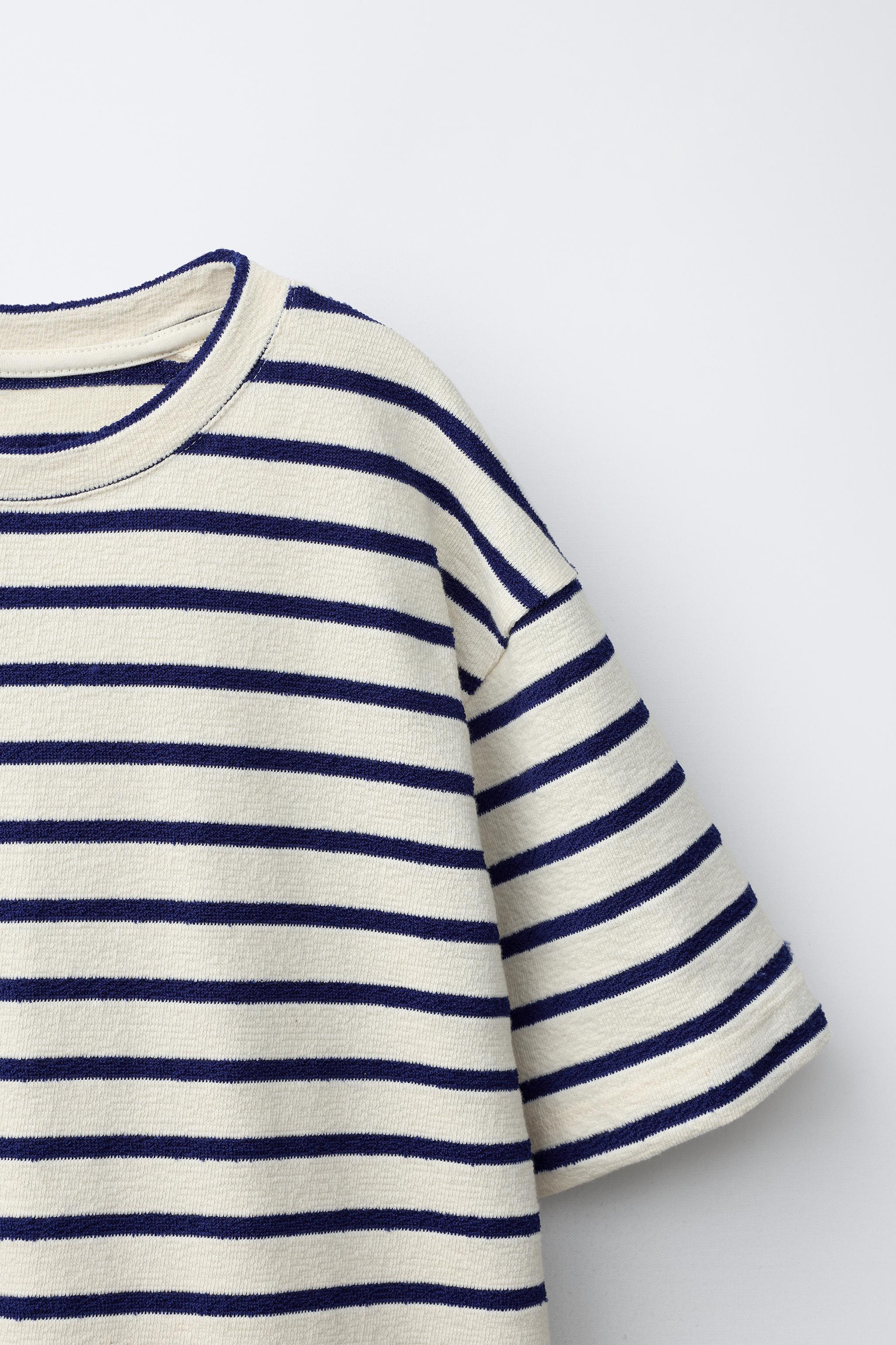STRIPED TEXTURE T-SHIRT AND BERMUDA SET