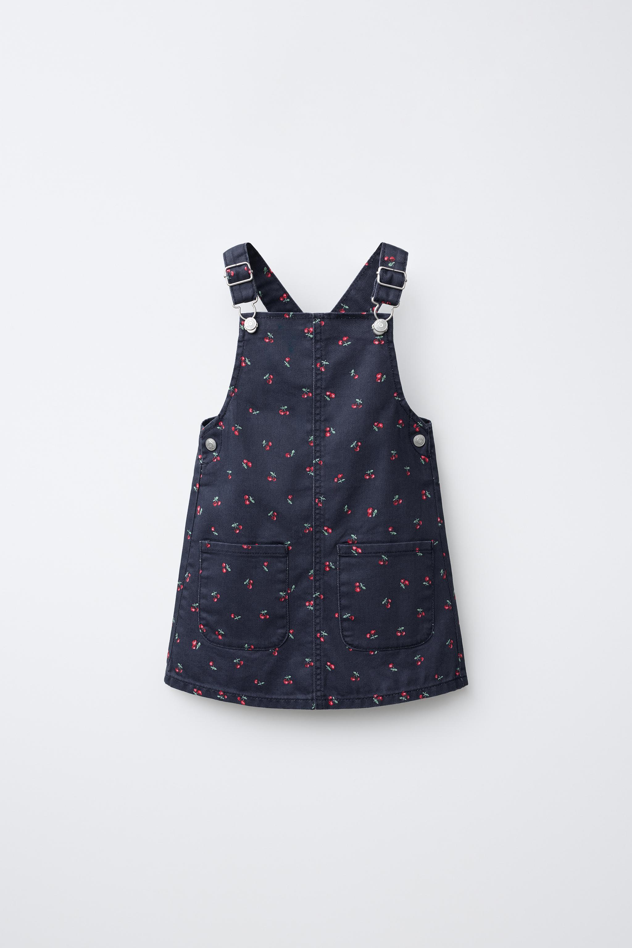 CHERRY TWILL PINAFORE DRESS