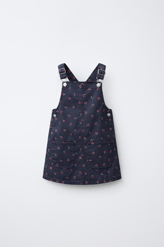 ტვილის კაბა ალუბლის პრინტით - Zara-ს Blue - სურათი 0