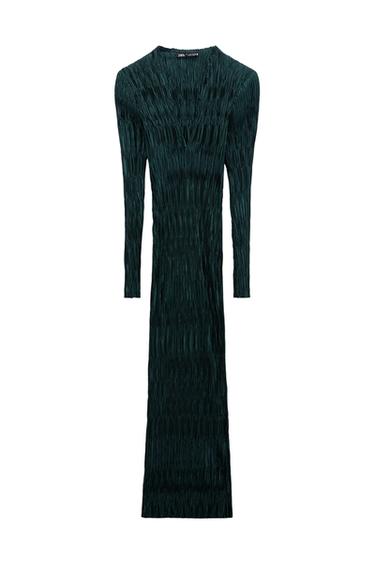 PLEATED MIDI DRESS