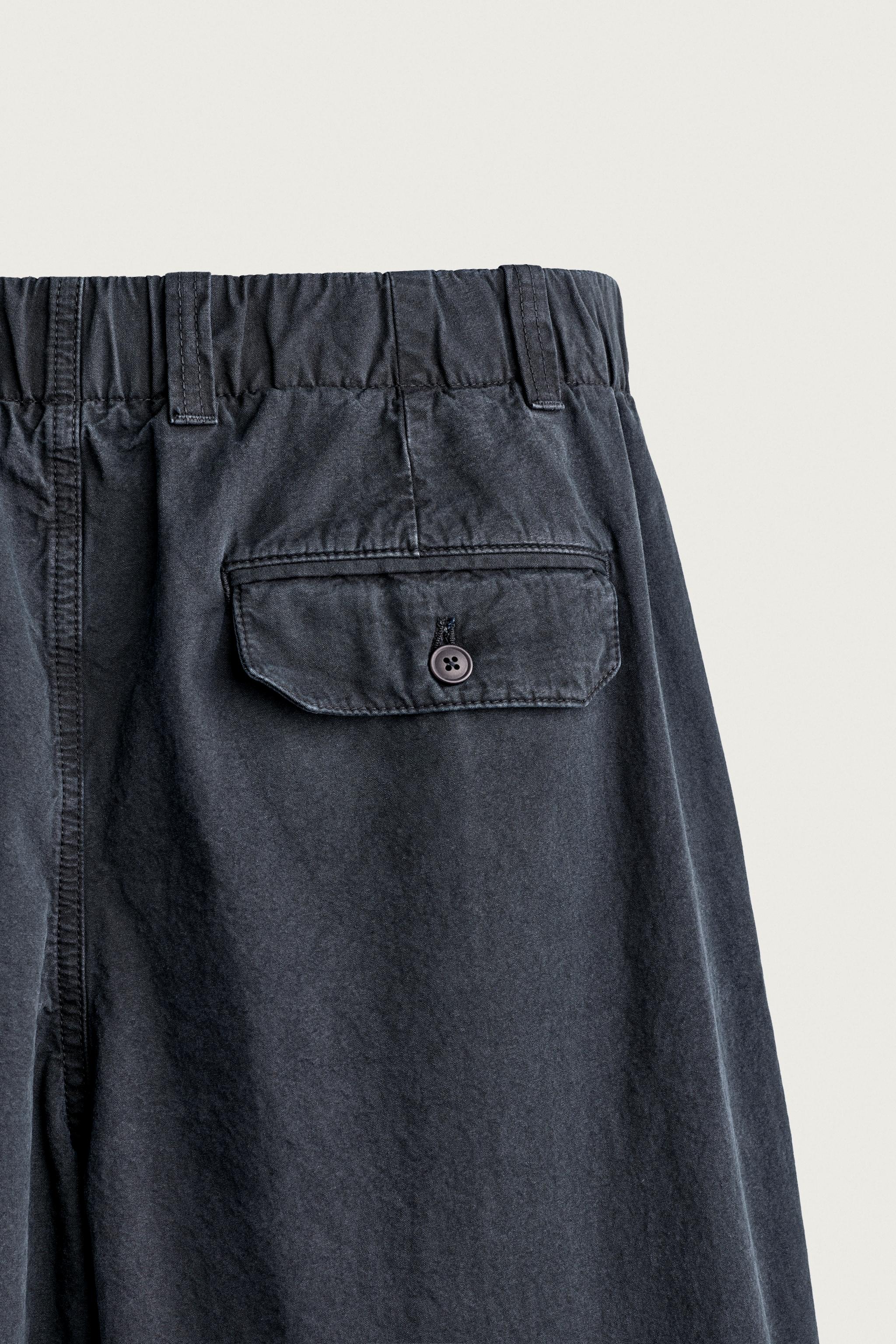 Мужские брюки Zara RELAXED FIT PARACHUTE PANTS — фото 10