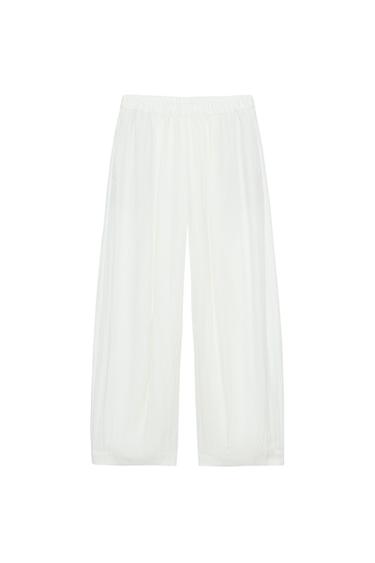 Zara BARREL PANTS ZW COLLECTION - Oyster-white