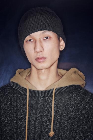 Zara 基本款針織帽 - 黑色 - 圖片 0