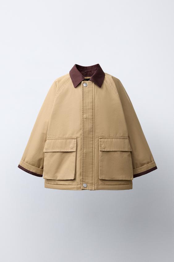 Zara 撞色領夾克 - 焦糖色 - 圖片 0