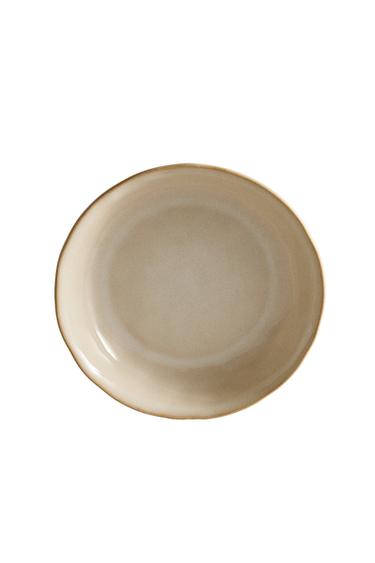 TIEFER TELLER AUS STEINGUT MIT UNREGELMÄSSIGEM RAND - Cremefarben von Zara