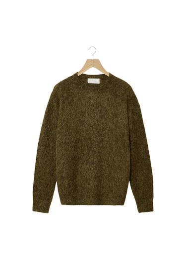 ALPACA BLEND FIBRE SWEATER - Olive green by Zara