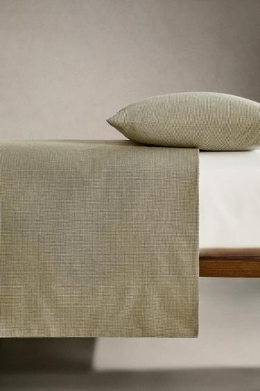 HOUSSE DE COUETTE FIL TEINT CARREAUX NOËL - Vert de Zara - Image 2