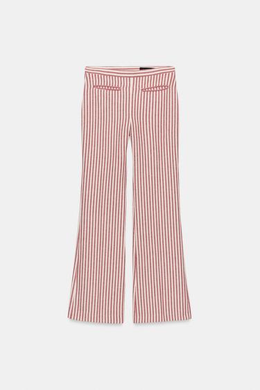 PANTALON À RAYURES ZW COLLECTION - Rouge / Blanc de Zara - Image 5
