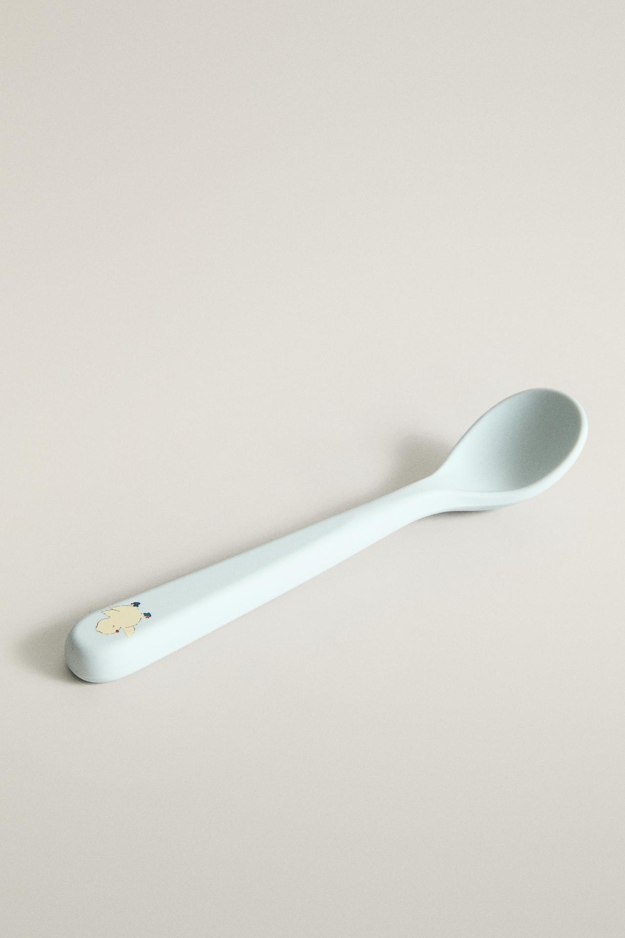 KIDS' SILICONE CHICK SPOON — Blue