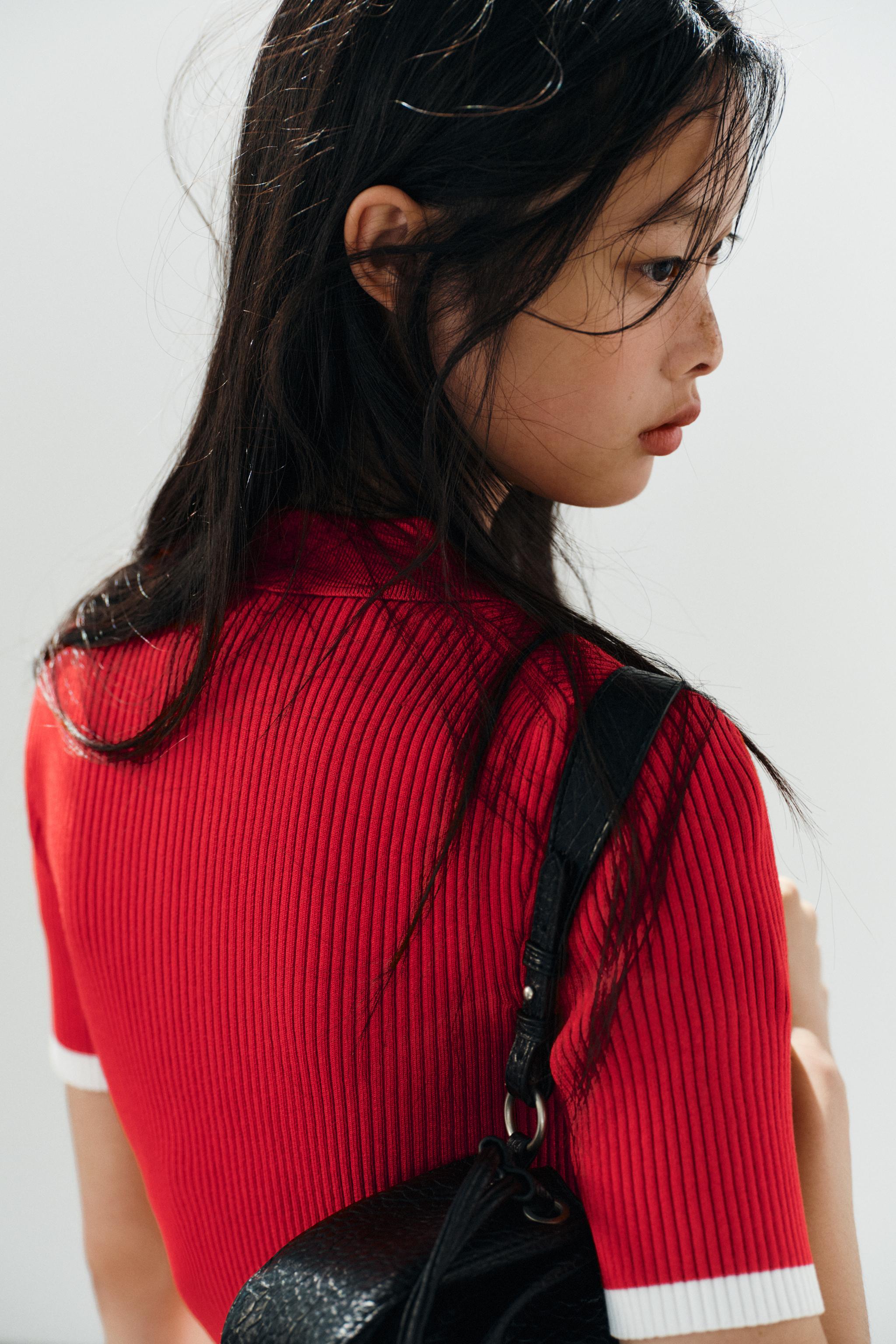 RIB KNIT POLO SHIRT