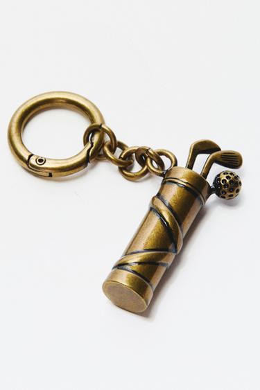 GOLF CLUB BAG KEY RING - Aged gold by Zara