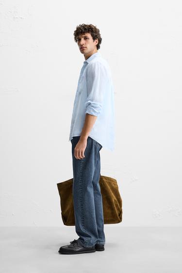 CHEMISE 100 % LIN - Bleu ciel de Zara - Image 3
