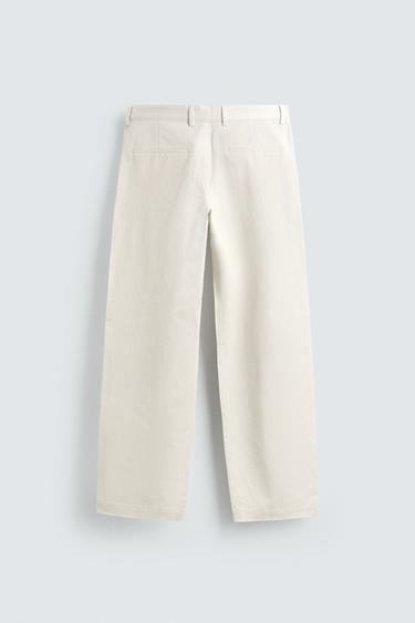 PANTALON CHINO STRAIGHT FIT - Écru de Zara - Image 7