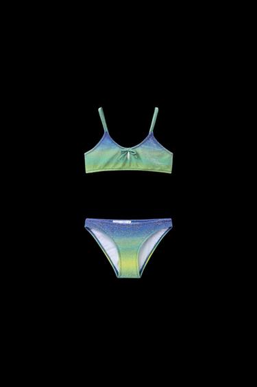 6-14 YEARS/ SPARKLY BIKINI - Blue / Green by Zara - Image 0