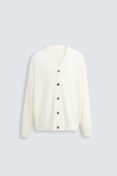 COTTON - WOOL CARDIGAN - Ecru by Zara