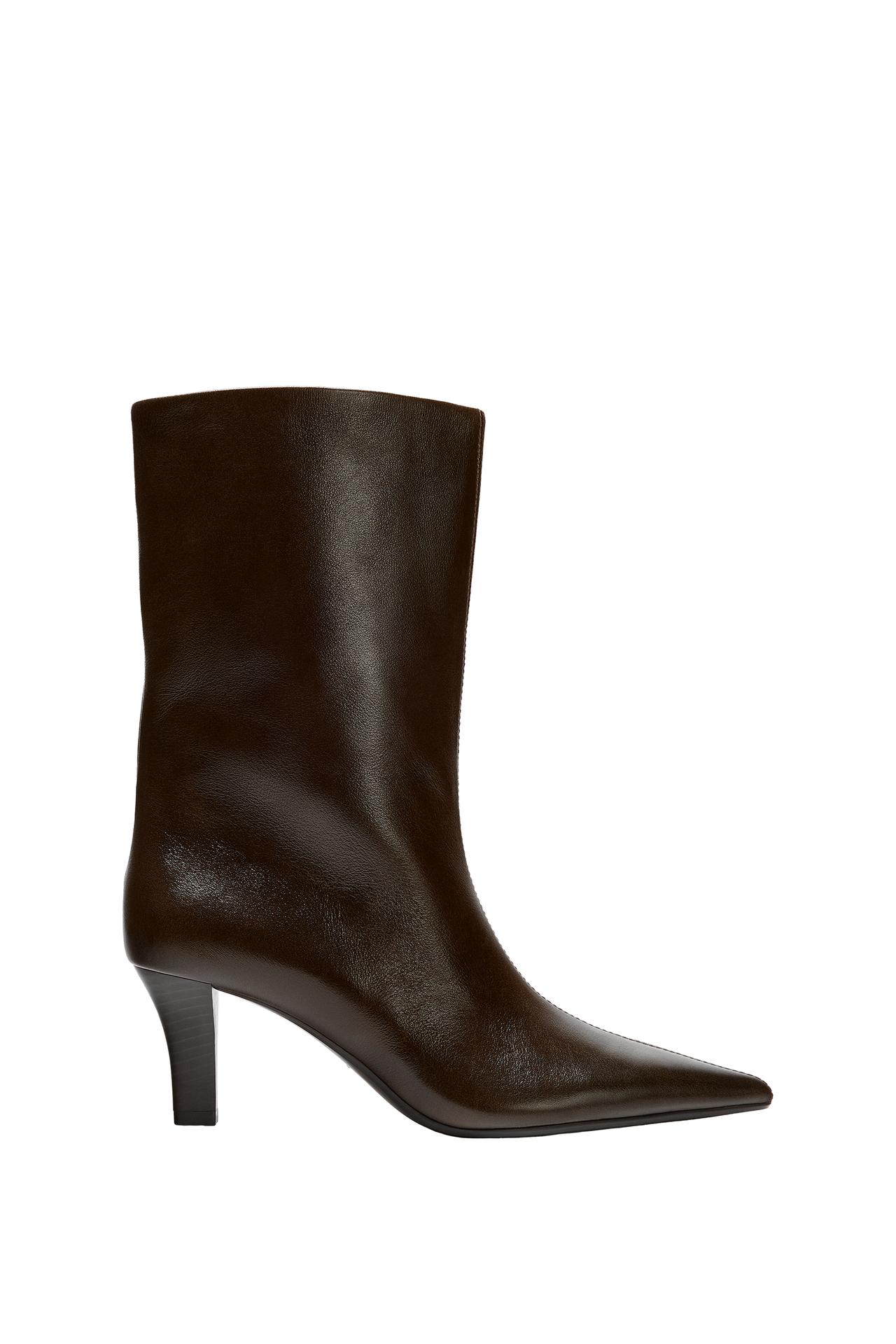 LEATHER HEELED ANKLE BOOTS