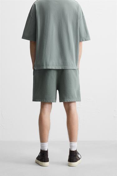 WASHED JOGGER BERMUDA SHORTS - washed green by Zara - Image 2