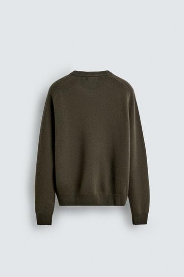 REGULAR FIT WOOL BLEND JUMPER - Olive green by Zara - Image 6