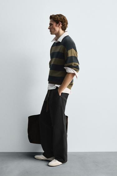PULL JACQUARD RAYÉ - Bleu marine de Zara - Image 3