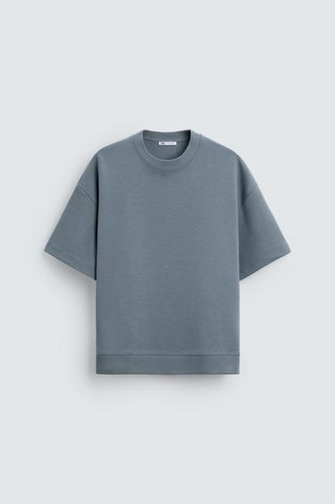 SUDADERA INTERLOCK TÉCNICA - Azul medio de Zara