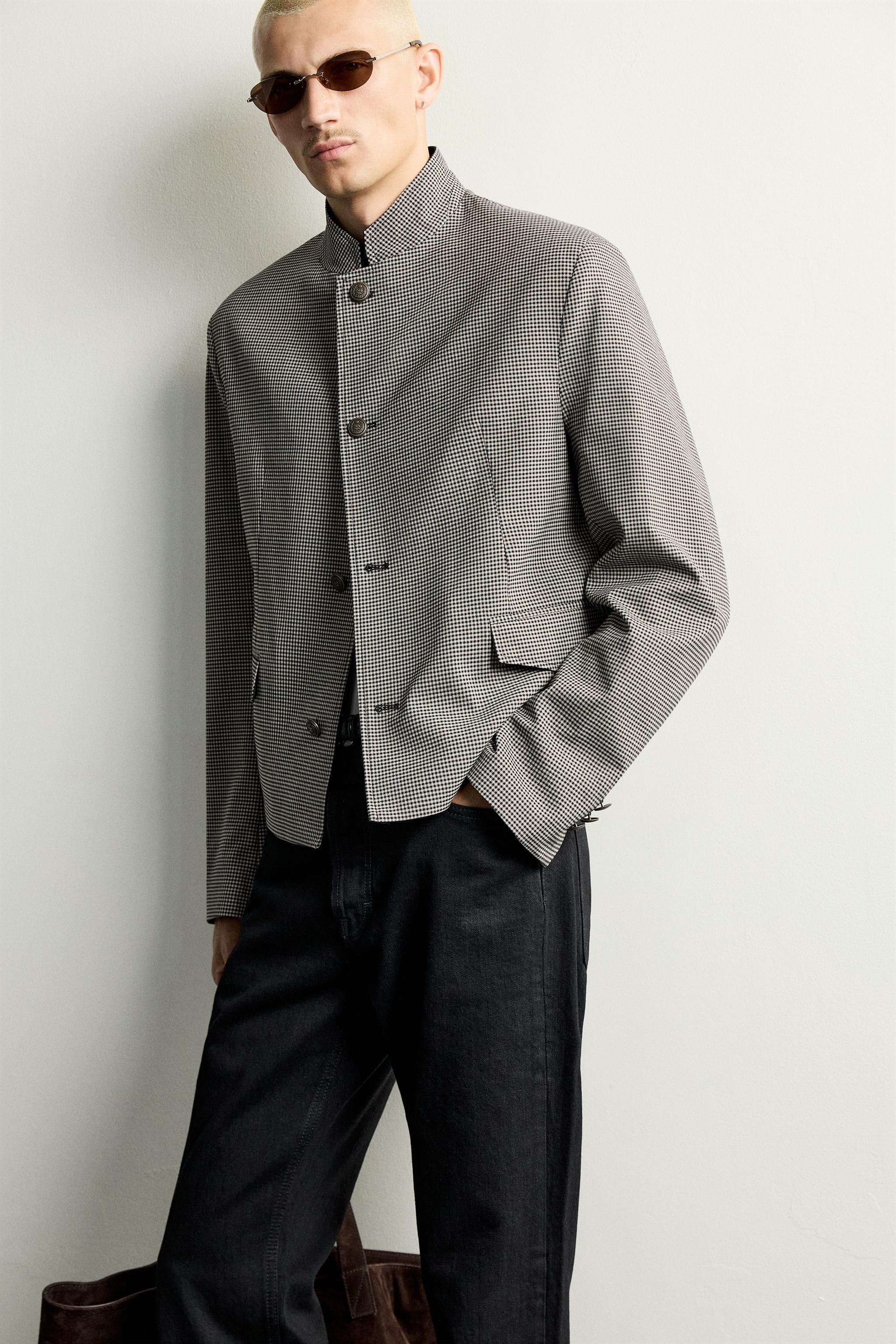 VESTE COURTE À CARREAUX