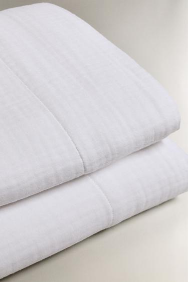 MUSLIN FLAT SHEET - White by Zara - Image 3