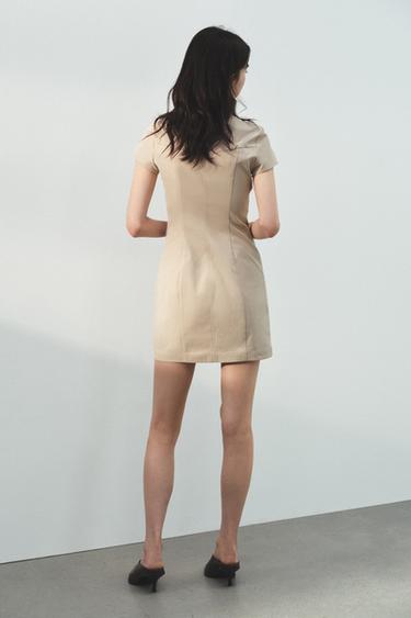 ROBE COURTE ÉLASTIQUE - Beige de Zara - Image 2