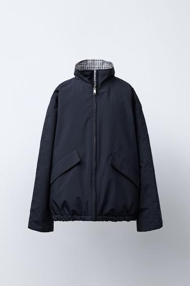 REVERSIBLE AND WATER-REPELLENT CHECK JACKET BENSIMON ® X ZARA - Navy blue by Zara - Image 0