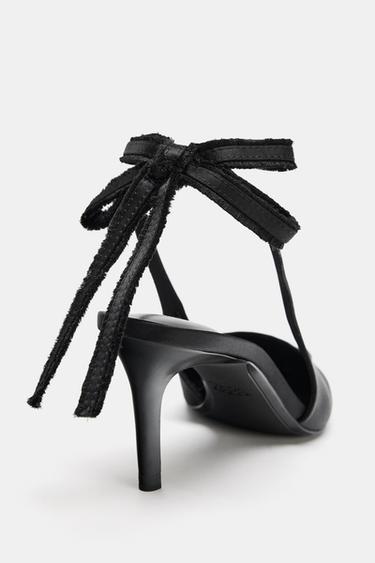 SLINGBACK HEELS WITH BOW - Black by Zara - Image 5