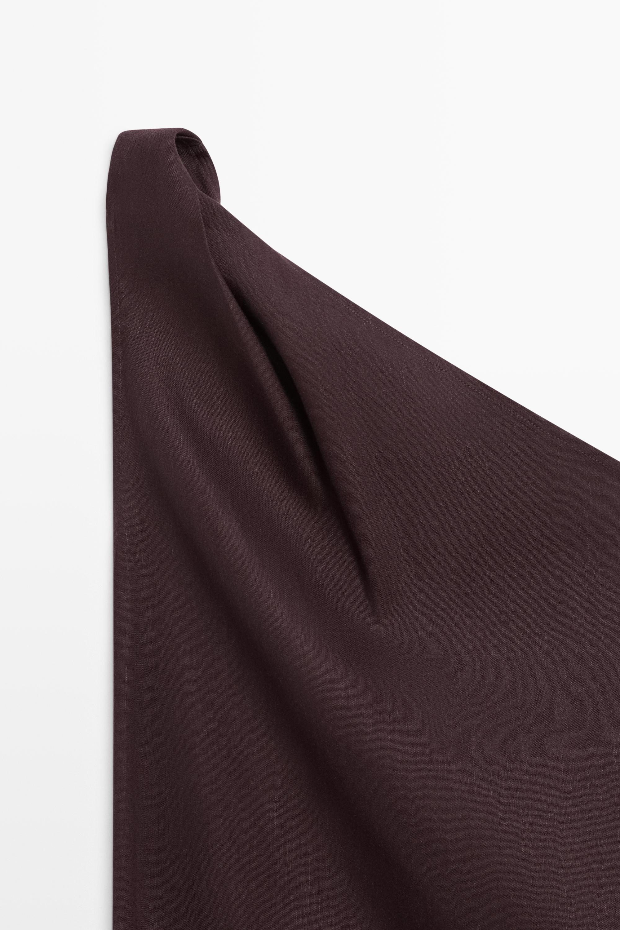 Asymmetric linen blend dress