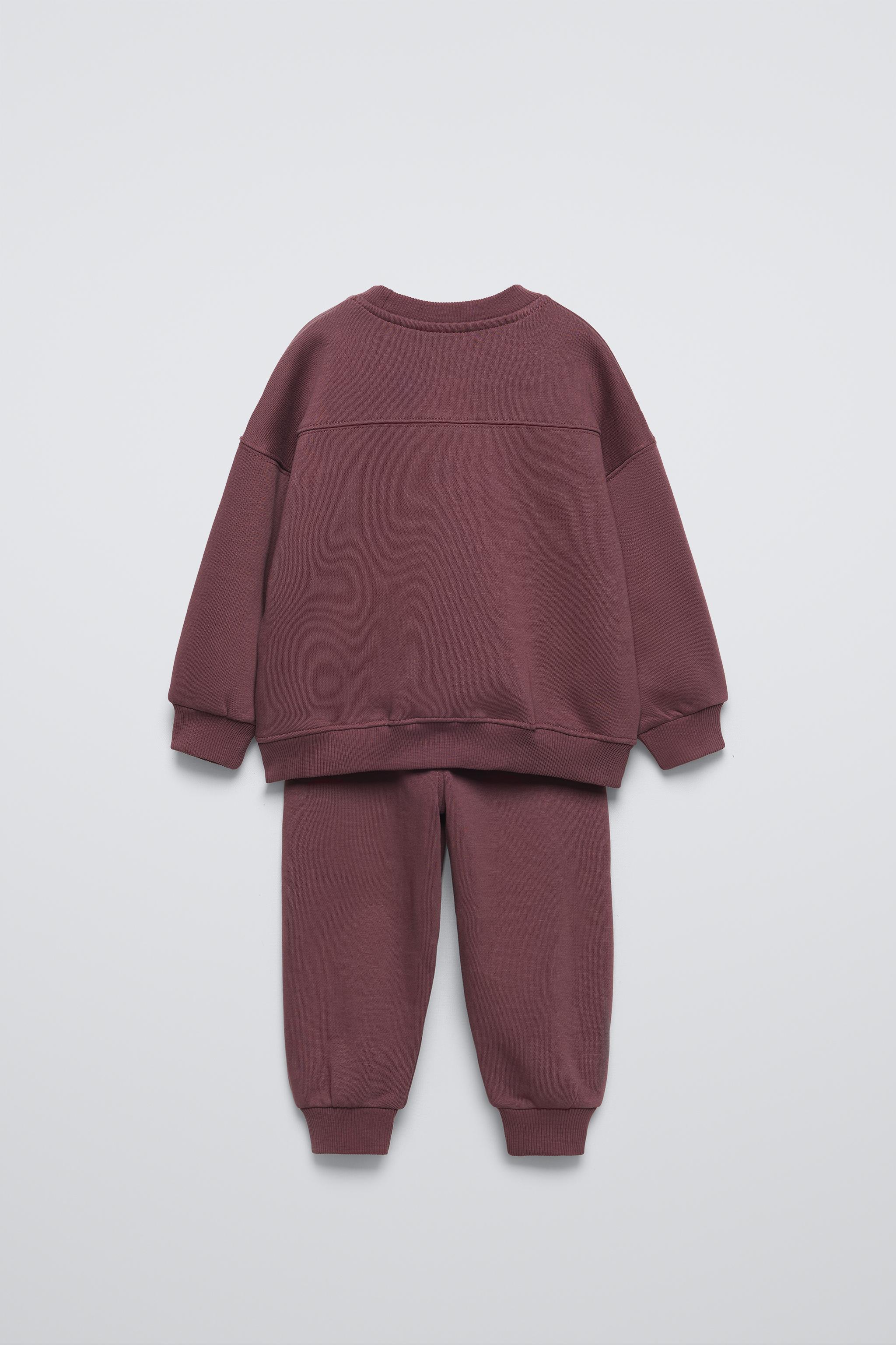 LABEL SWEATSHIRT AND JOGGERS SET Burgundy ZARA United Kingdom