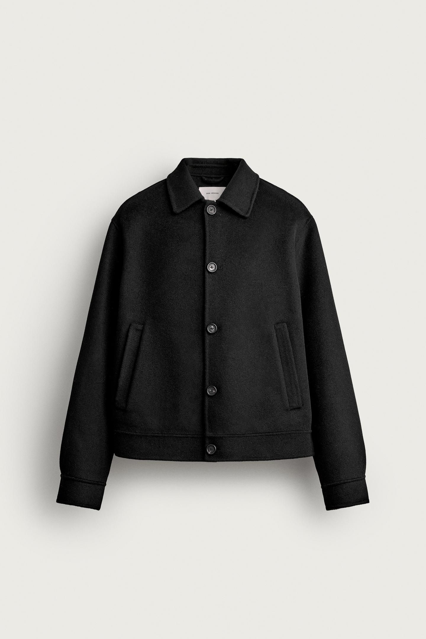 Мужская куртка Zara 100% Wool Cropped Fit, цвет: Чёрный — фото 6