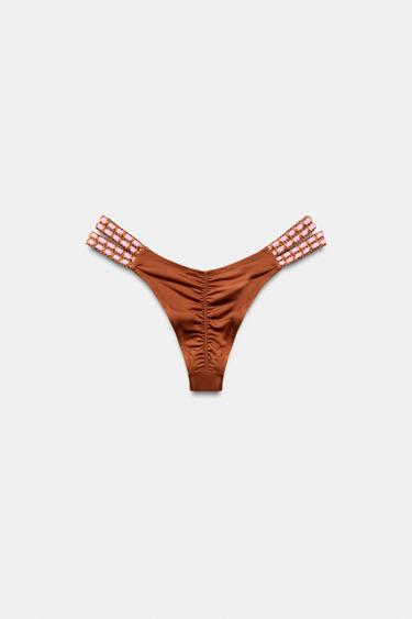 BRAGUITA BIKINI CROCHET - Caramelo de Zara