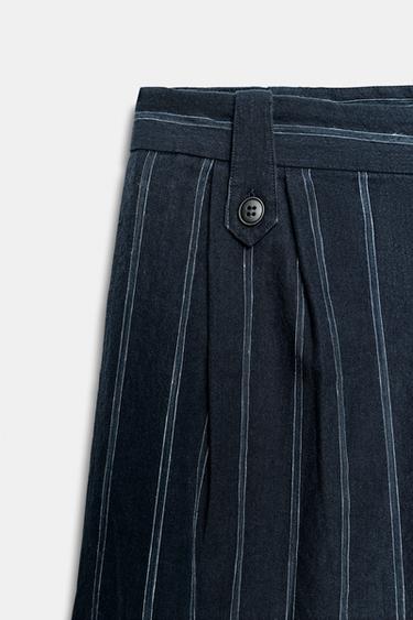 PANTALON À RAYURES AVEC LIN ZW COLLECTION - rayures de Zara - Image 6