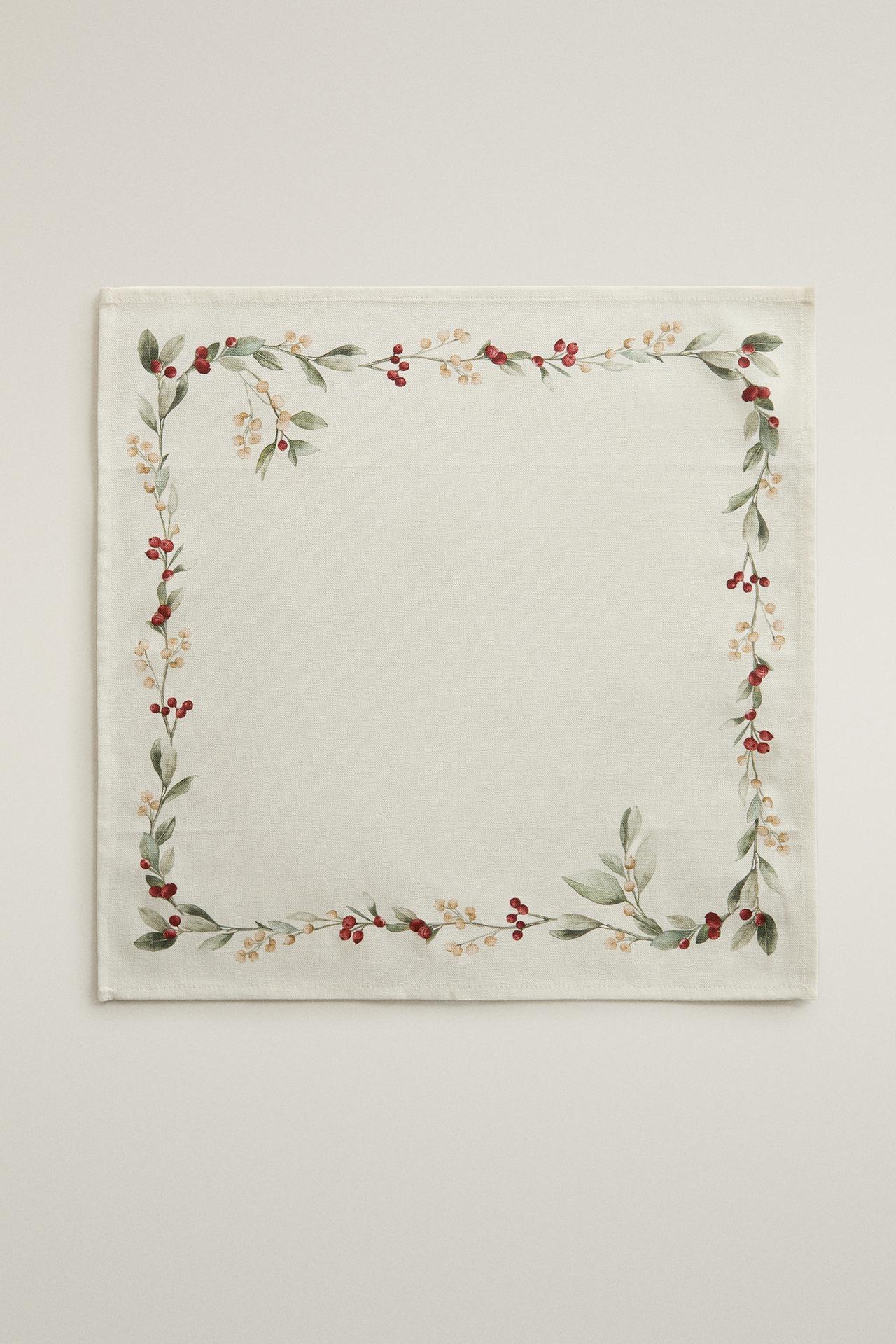 CHRISTMAS LEAF COTTON NAPKINS (PACK OF 2) — Greens