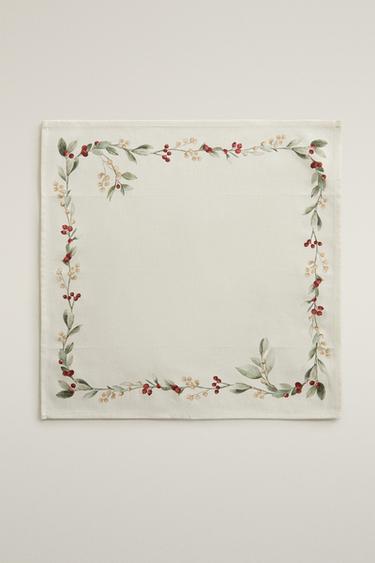 CHRISTMAS LEAF COTTON NAPKINS (PACK OF 2) — Greens 2