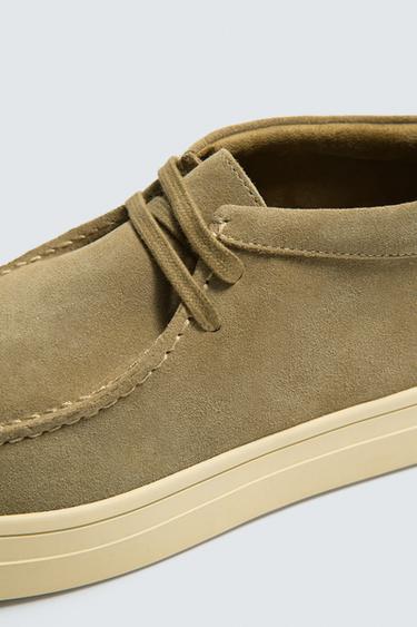 CHAUSSURES EN CUIR À BORD LARGE - Beige de Zara - Image 5