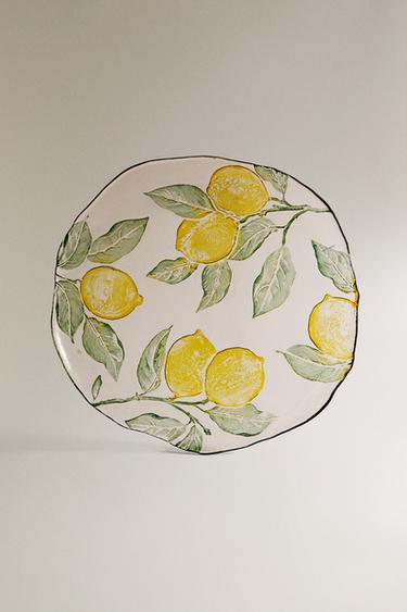 GLASS SERVICE PLATE WITH LEMONS -  by Zara - Image 0