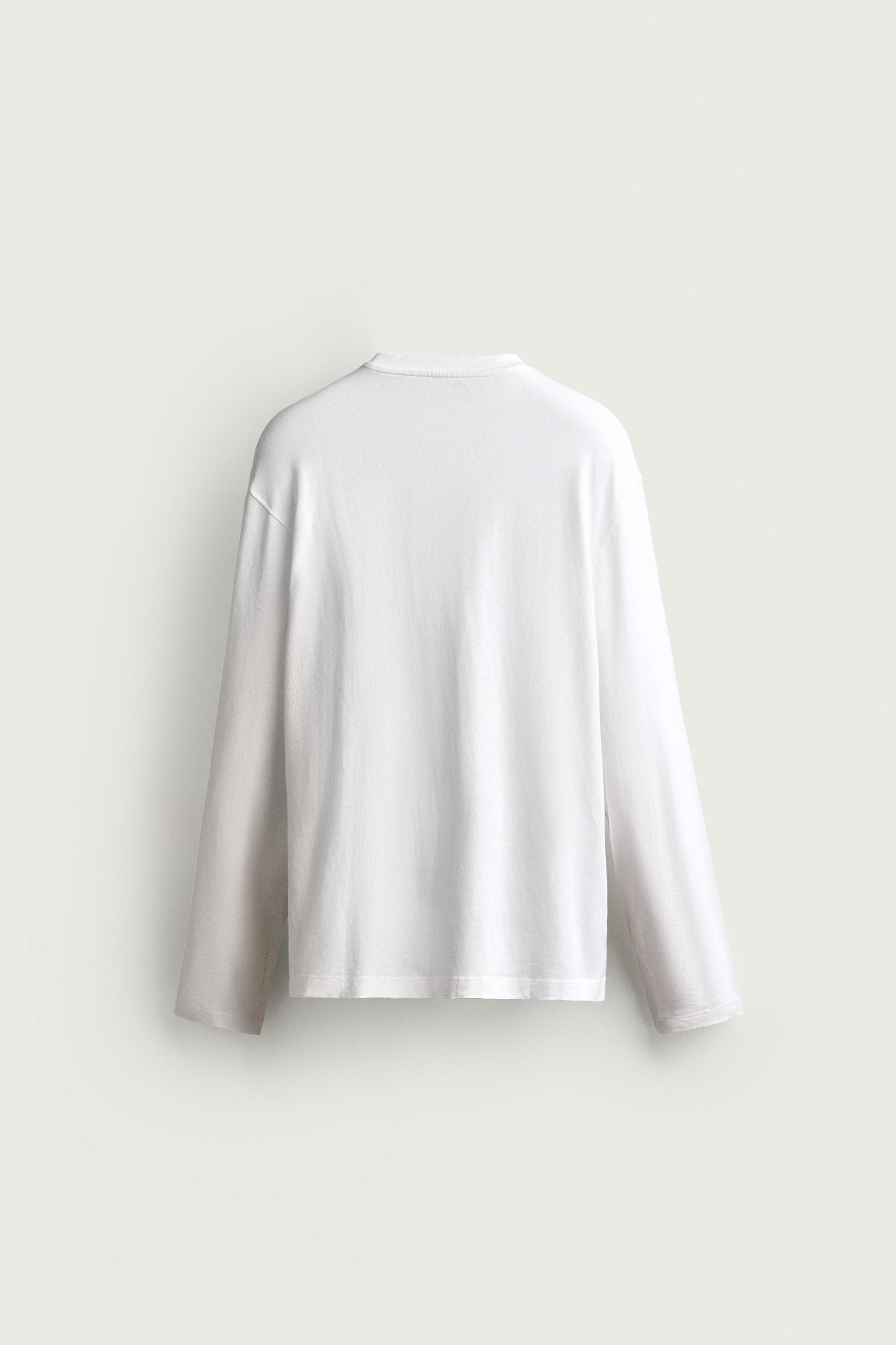 AARON LEVINE X ZARA LONG SLEEVE T-SHIRT — Ecru
