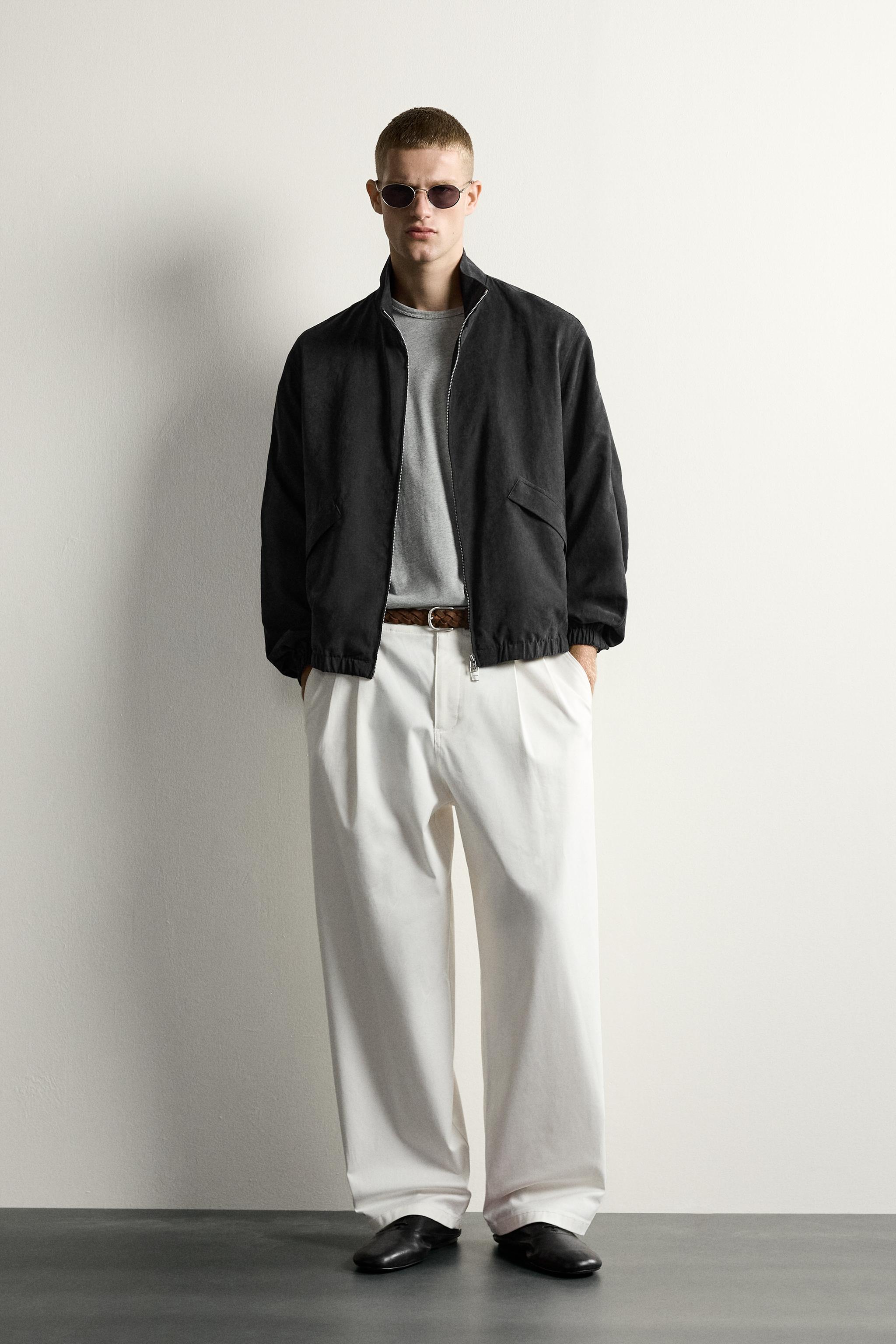 Мужские куртки Zara RELAXED FIT FAUX-SUEDE BOMBER JACKET