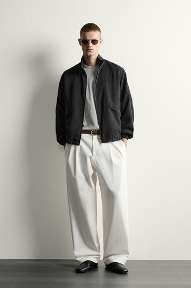 KURTKA BOMBERKA RELAXED FIT ZE SZTUCZNEGO ZAMSZU - Czarny Zara