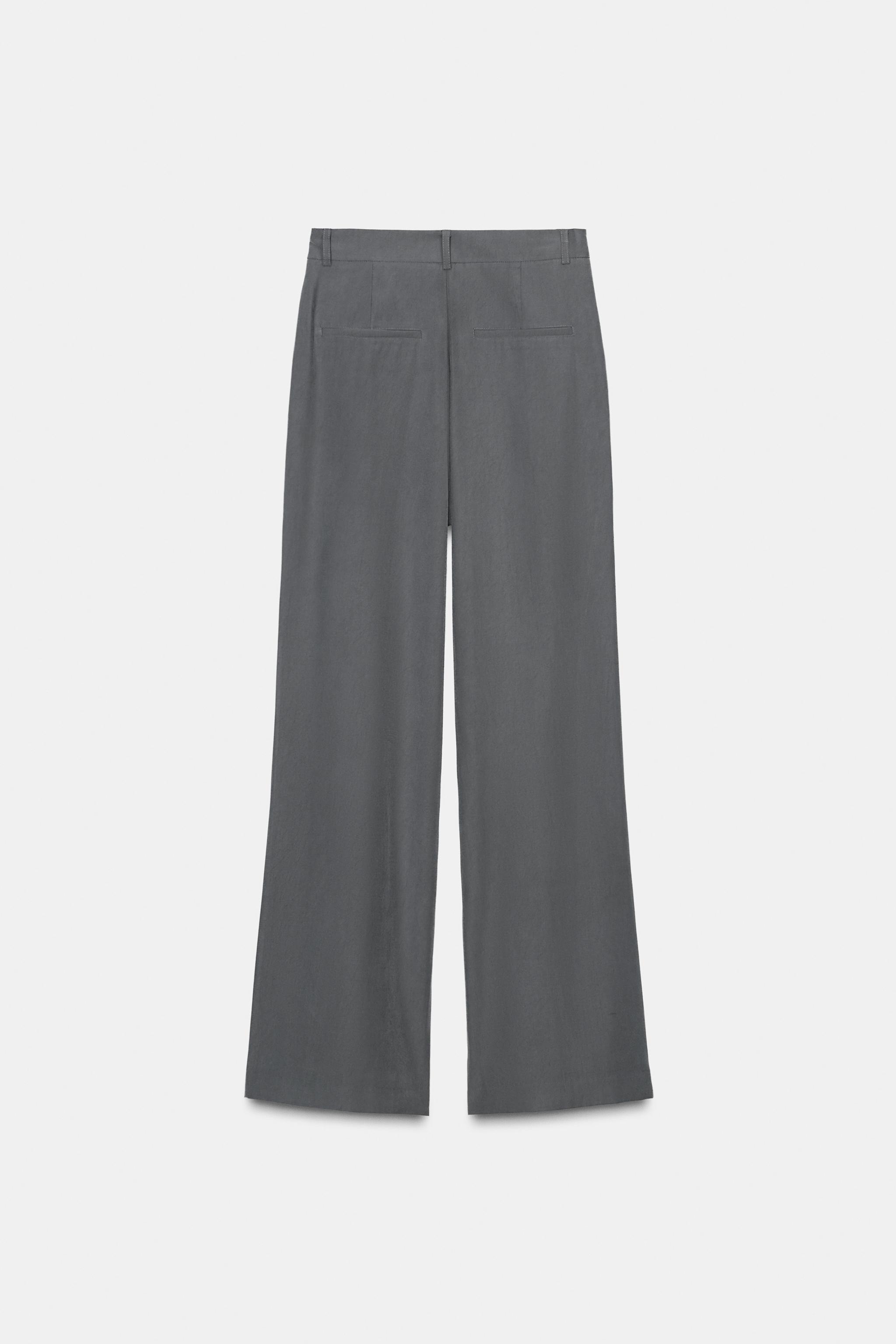 スーツ zara gray wide slacks FLOWING PLEATED TROUSERS - Mid-grey | ZARA Australia