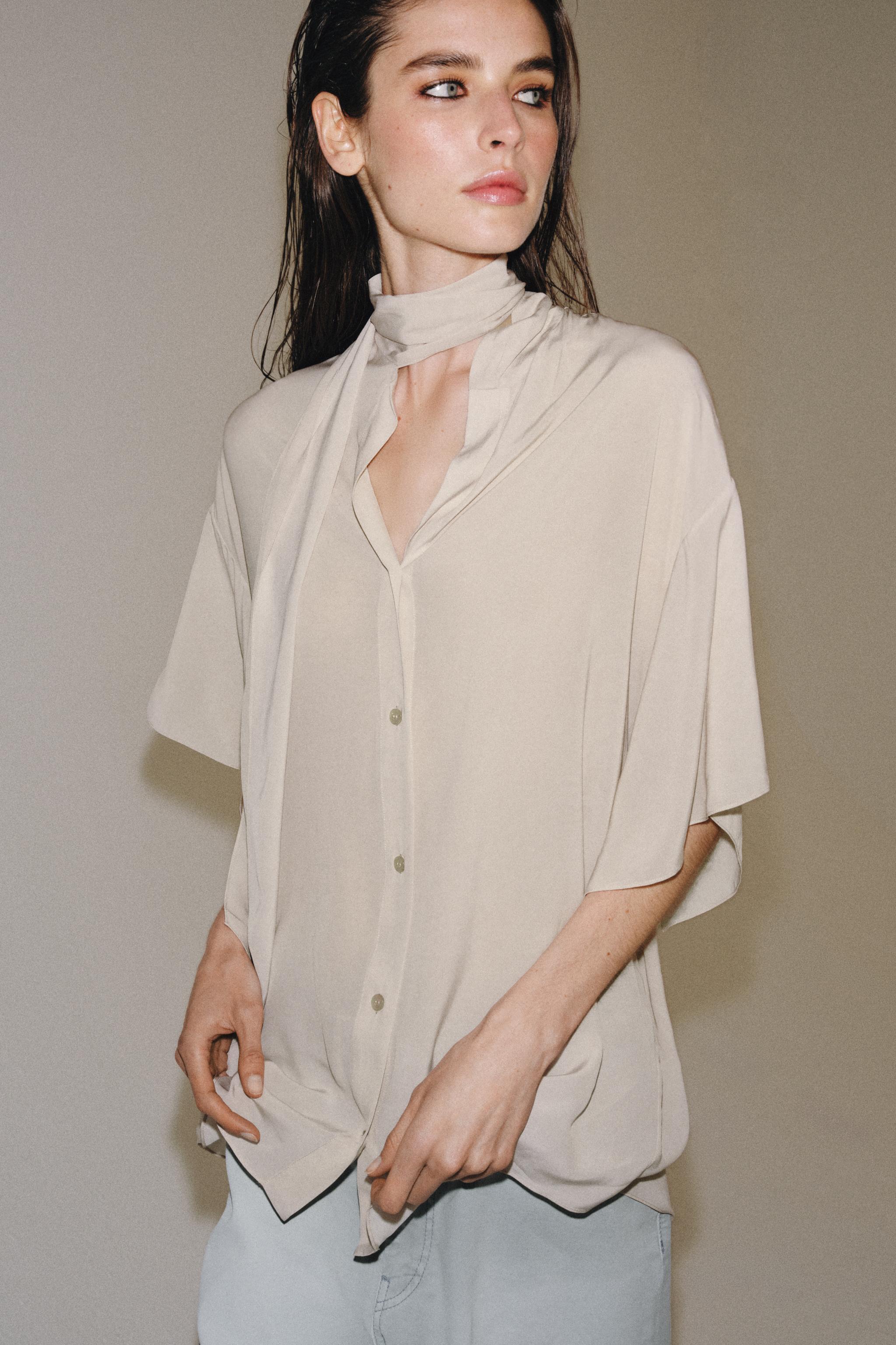 ZW COLLECTION FLOWY TIED SHIRT