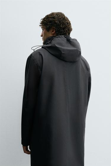 WATER-REPELLENT DETACHABLE TECHNICAL PARKA - Navy blue by Zara - Image 2