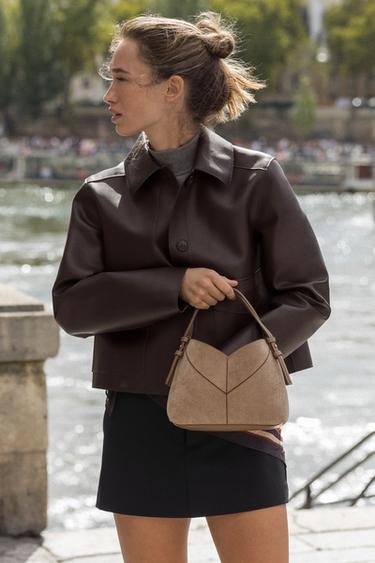 MINI SHOPPER CANVAS CONTRASTE - SABLE/MARRON de Zara