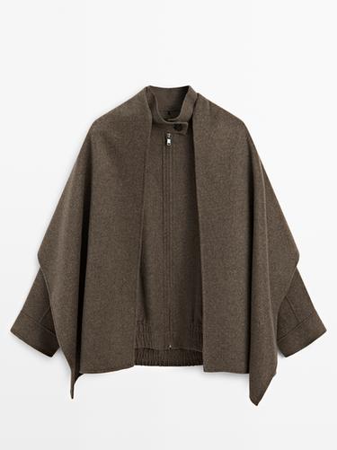 Zara Wool blend bomber jacket with scarf - 210