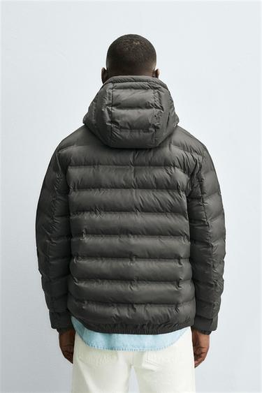 LIGHTWEIGHT QUILTED HOODED JACKET - Charcoal grey by Zara - Image 2