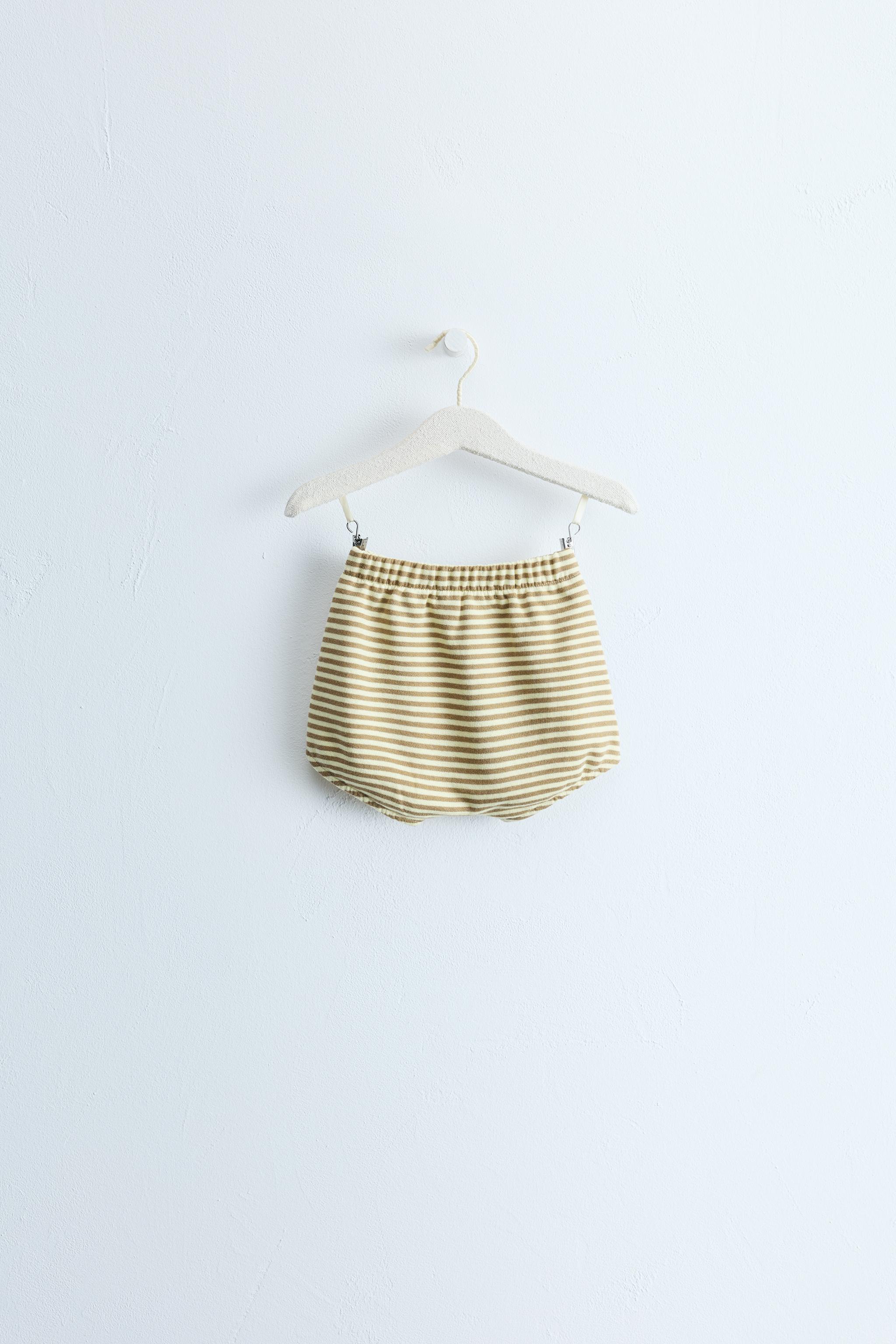 ZARA TIMELESS - STRIPED PRINT BLOOMERS — Mid-yellow